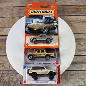 Matchbox Die-Cast Cars Set Of 3: 1984 Toyota MR2 17 Toyota Land Cruiser 78 Toyot